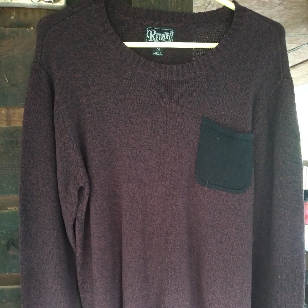 Women's Sweater size M, maroon, acrylic, cotton